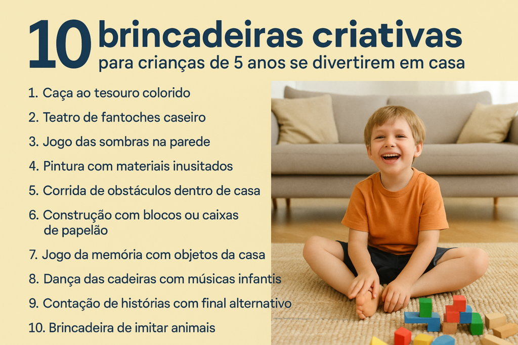 10 brincadeiras criativas para crianças de 5 anos se divertirem em casa ...